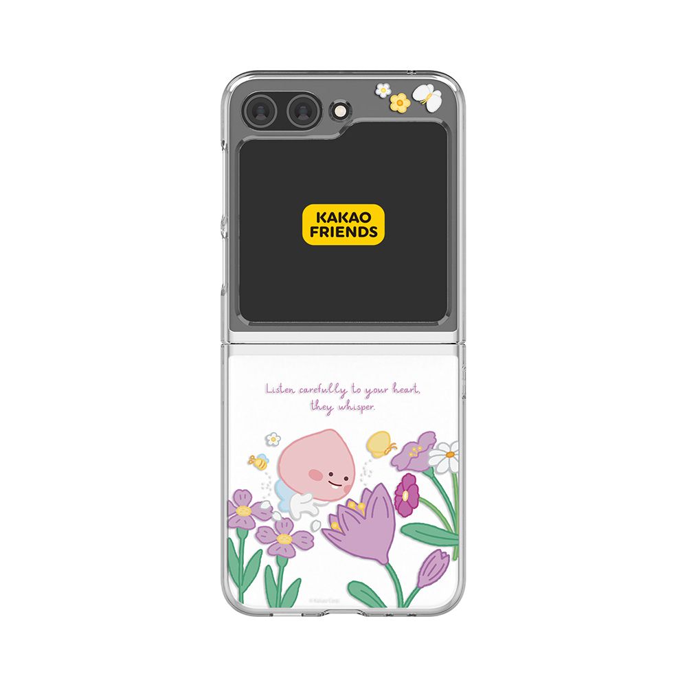 [S2B] LITTLE KAKAO FRIENDS Tiny Fairies Clear Slim Case for Galaxy Z Flip6 – Precise Fit, Transparent PC Material, Microdot Coating, Wireless Charging Compatible - Made in Korea